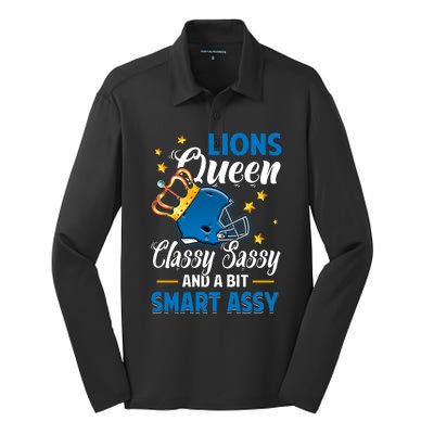 Detroit Football Queen Classy Sassy And A Bit Smart Assy Silk Touch Performance Long Sleeve Polo