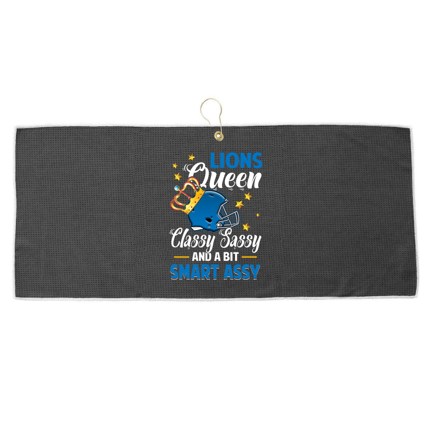 Detroit Football Queen Classy Sassy And A Bit Smart Assy Large Microfiber Waffle Golf Towel