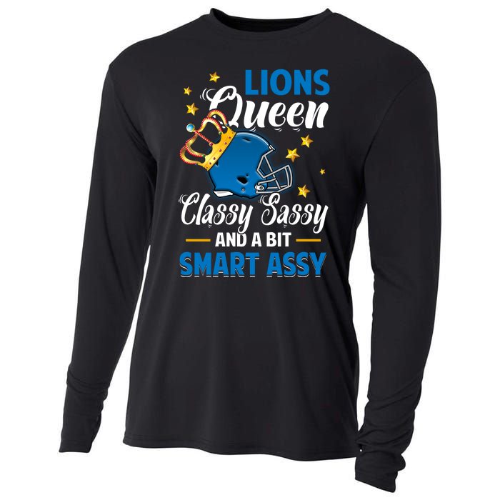 Detroit Football Queen Classy Sassy And A Bit Smart Assy Cooling Performance Long Sleeve Crew