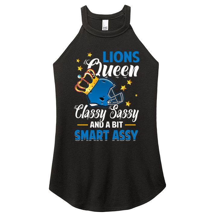 Detroit Football Queen Classy Sassy And A Bit Smart Assy Women's Perfect Tri Rocker Tank