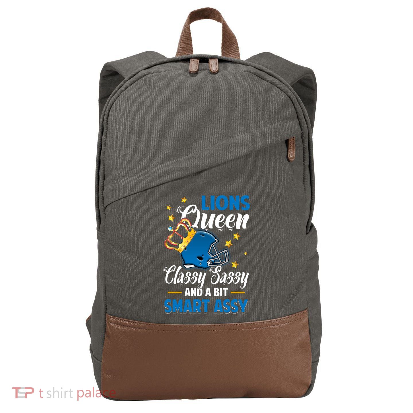 Detroit Football Queen Classy Sassy And A Bit Smart Assy Cotton Canvas Backpack
