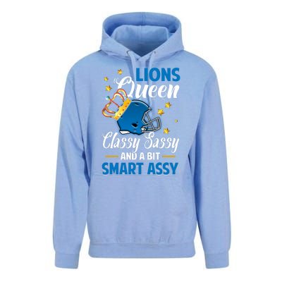 Detroit Football Queen Classy Sassy And A Bit Smart Assy Unisex Surf Hoodie