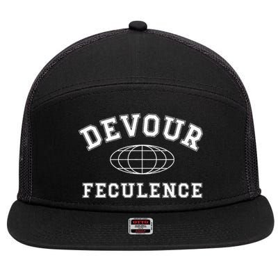 Devour Feculence Retirement Severance Big Word Work  7 Panel Mesh Trucker Snapback Hat