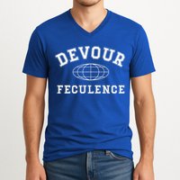 Devour Feculence Retirement Severance Big Word Work  V-Neck T-Shirt