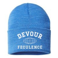 Devour Feculence Retirement Severance Big Word Work  Sustainable Knit Beanie
