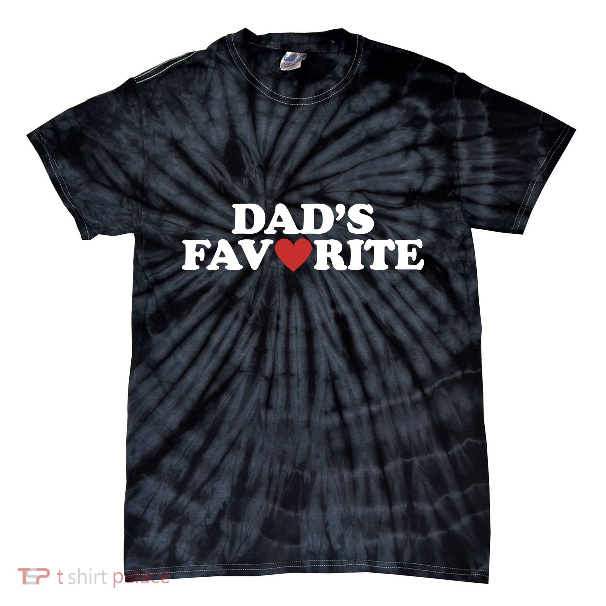 Dads Favorite Red Heart Cute Gift Tie-Dye T-Shirt