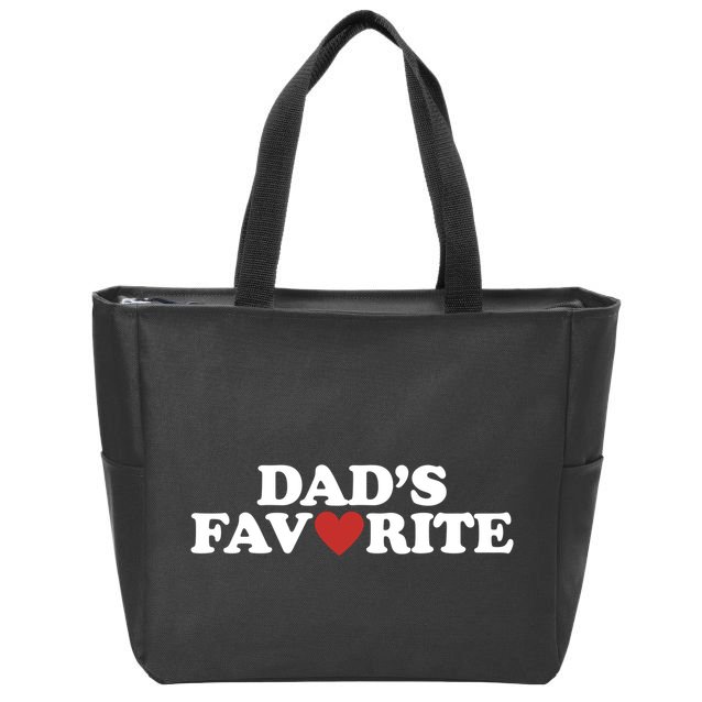 Dads Favorite Red Heart Cute Gift Zip Tote Bag