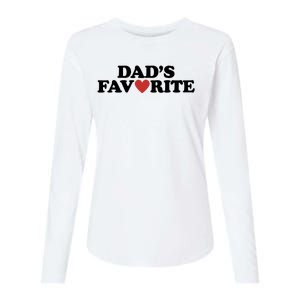 Dads Favorite Red Heart Cute Gift Womens Cotton Relaxed Long Sleeve T-Shirt