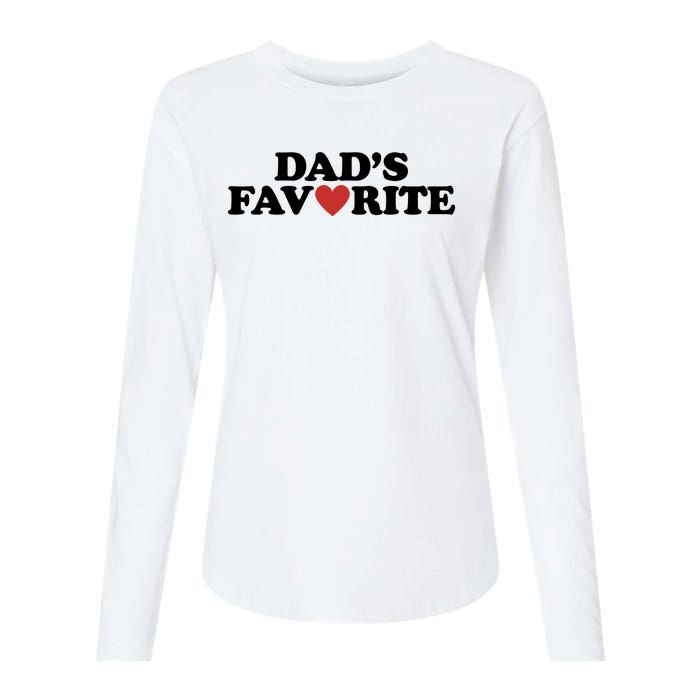 Dads Favorite Red Heart Cute Gift Womens Cotton Relaxed Long Sleeve T-Shirt