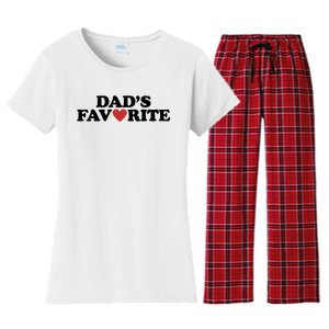 Dads Favorite Red Heart Cute Gift Women's Flannel Pajama Set