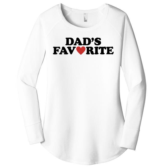 Dads Favorite Red Heart Cute Gift Women's Perfect Tri Tunic Long Sleeve Shirt