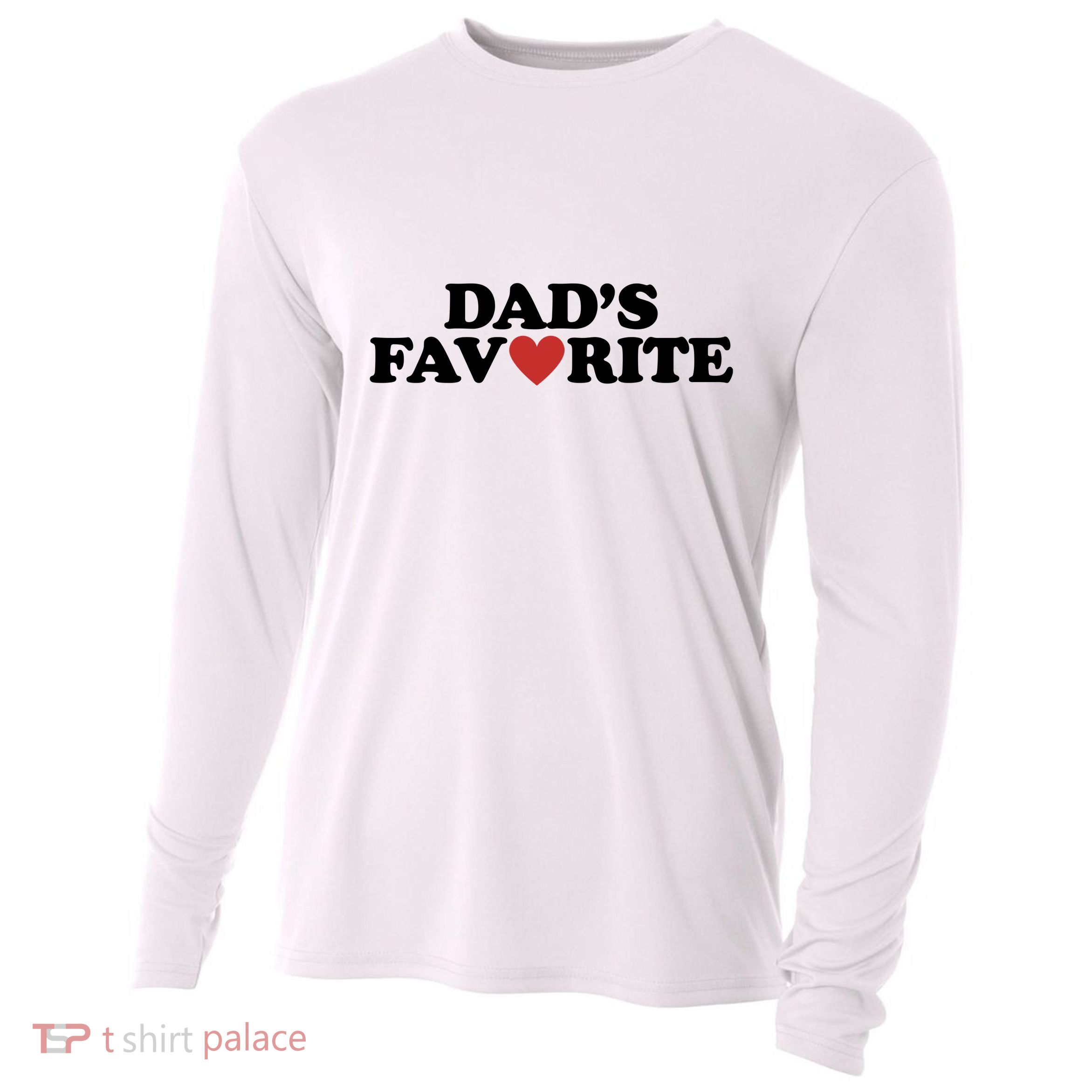 Dads Favorite Red Heart Cute Gift Cooling Performance Long Sleeve Crew