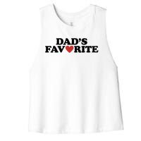 Dads Favorite Red Heart Cute Gift Women's Racerback Cropped Tank