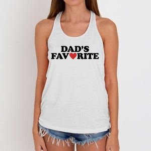 Dads Favorite Red Heart Cute Gift Women's Knotted Racerback Tank