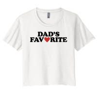 Dads Favorite Red Heart Cute Gift Women's Crop Top Tee