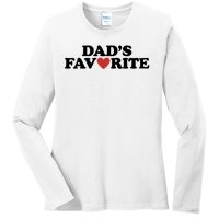 Dads Favorite Red Heart Cute Gift Ladies Long Sleeve Shirt