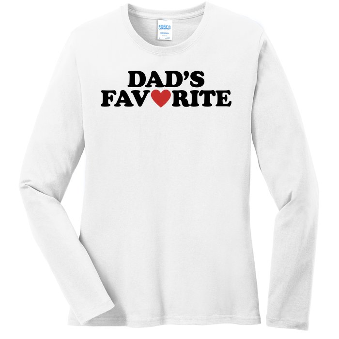 Dads Favorite Red Heart Cute Gift Ladies Long Sleeve Shirt