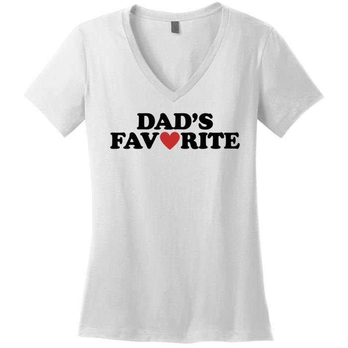 Dads Favorite Red Heart Cute Gift Women's V-Neck T-Shirt