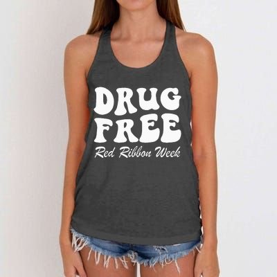 Drug Free Red Ribbon Week Awareness Say No To Drugs Wear Red Women's Knotted Racerback Tank