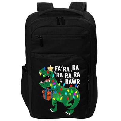 Dinosaur Fa Ra Ra Rawr Rawr Dinosaur Trex Christmas Gift Impact Tech Backpack