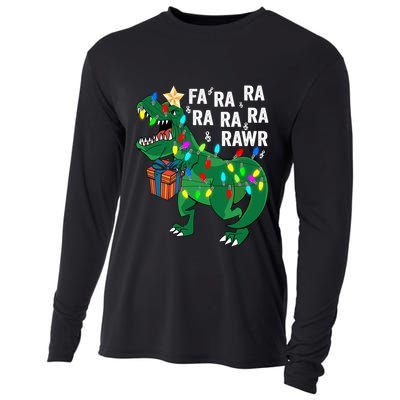 Dinosaur Fa Ra Ra Rawr Rawr Dinosaur Trex Christmas Gift Cooling Performance Long Sleeve Crew