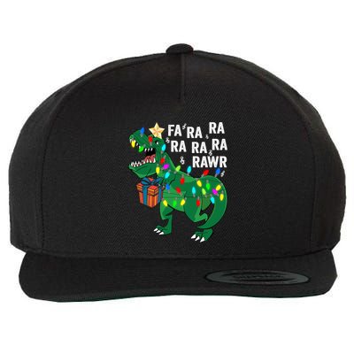 Dinosaur Fa Ra Ra Rawr Rawr Dinosaur Trex Christmas Gift Wool Snapback Cap