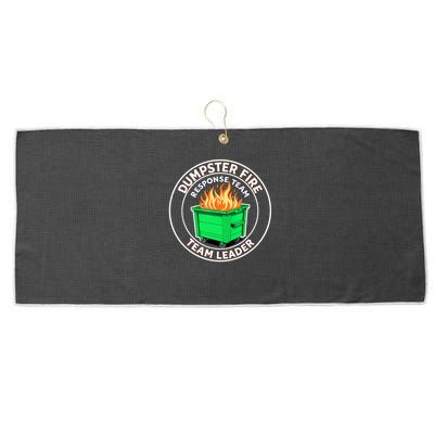 Dumpster Fire Response Team Leader Funny Work Humor  Large Microfiber Waffle Golf Towel