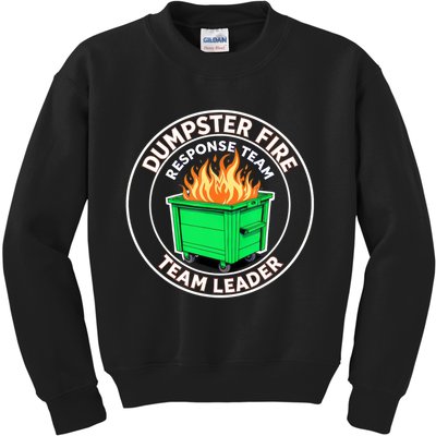 Dumpster Fire Response Team Leader Funny Work Humor  Kids Sweatshirt