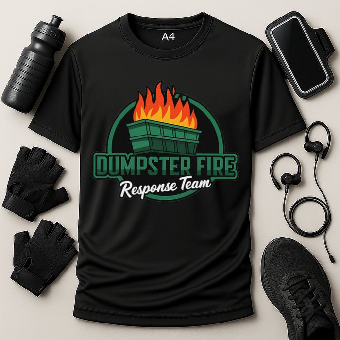 Dumpster Fire Response Team Cooling Performance Crew T-Shirt