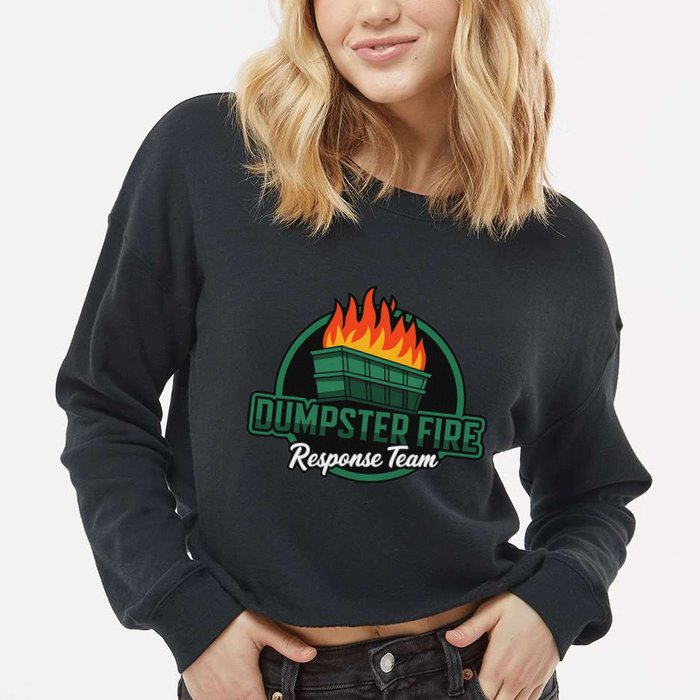 Dumpster Fire Response Team Cropped Pullover Crew