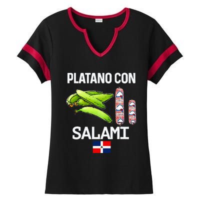 Dominicana Flag Rd Dominican Republic Food Mangu Plantain Ladies Halftime Notch Neck Tee