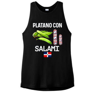 Dominicana Flag Rd Dominican Republic Food Mangu Plantain Ladies PosiCharge Tri-Blend Wicking Tank