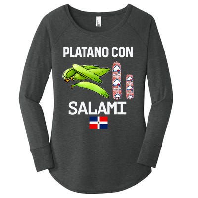 Dominicana Flag Rd Dominican Republic Food Mangu Plantain Women's Perfect Tri Tunic Long Sleeve Shirt