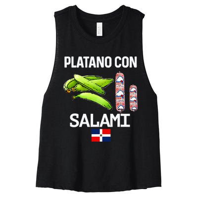 Dominicana Flag Rd Dominican Republic Food Mangu Plantain Women's Racerback Cropped Tank