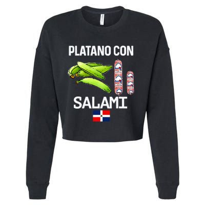 Dominicana Flag Rd Dominican Republic Food Mangu Plantain Cropped Pullover Crew