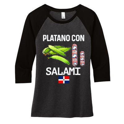 Dominicana Flag Rd Dominican Republic Food Mangu Plantain Women's Tri-Blend 3/4-Sleeve Raglan Shirt