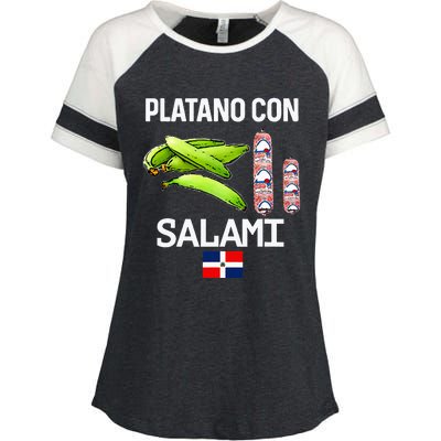 Dominicana Flag Rd Dominican Republic Food Mangu Plantain Enza Ladies Jersey Colorblock Tee