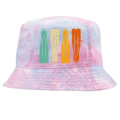 Diving Fins Retro Scuba Diving Snorkeling Diver Vintage Tie-Dyed Bucket Hat