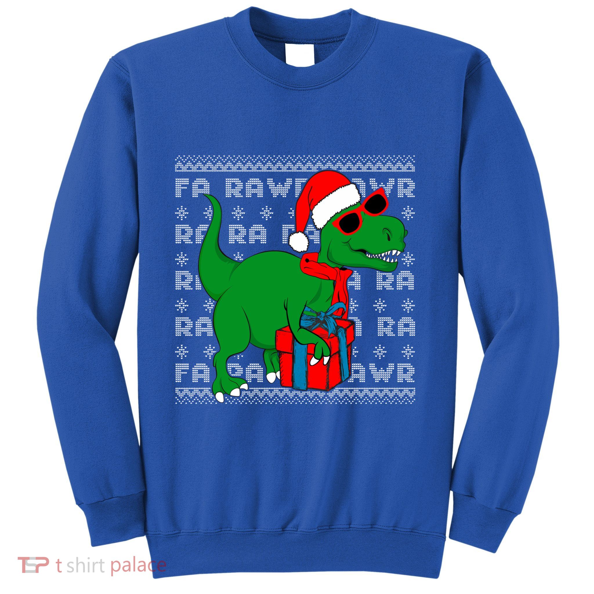 Dinosaur Fa Rawr Rawr T Rex Santa Ugly Xmas Funny Holiday Gift Sweatshirt