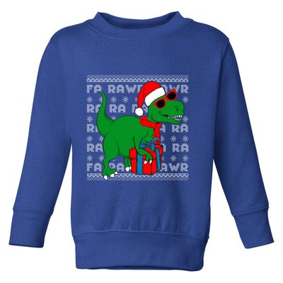 Dinosaur Fa Rawr Rawr T Rex Santa Ugly Xmas Funny Holiday Gift Toddler Sweatshirt