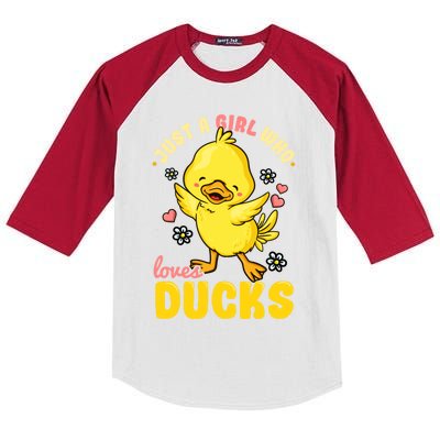 Ducks Funny Rubber Duck Gift Kids Colorblock Raglan Jersey