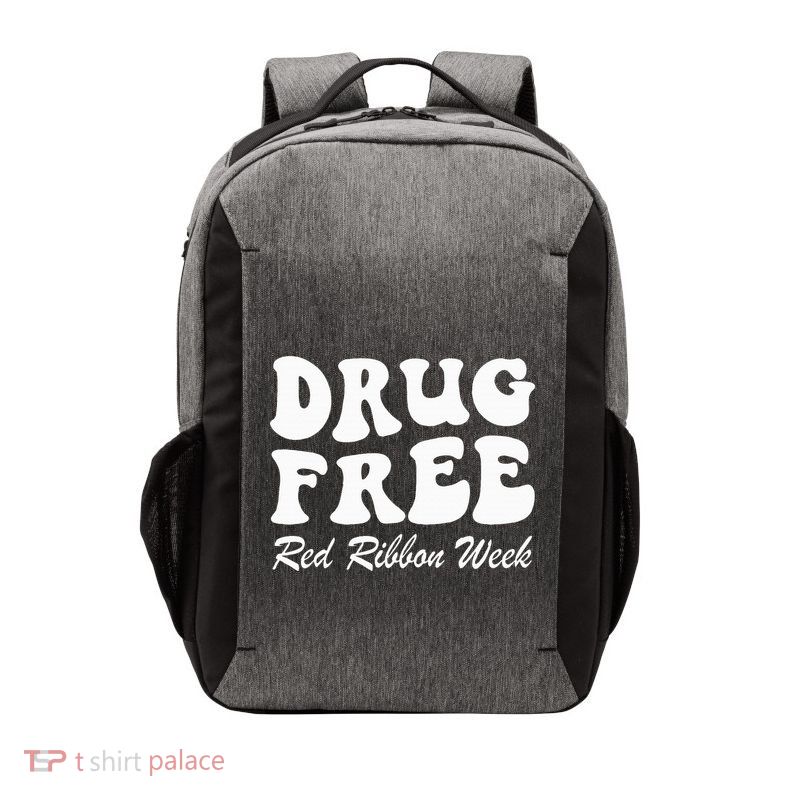 Drug Free Red Ribbon Week Awareness Say No To Drugs Wear Red Vector Backpack