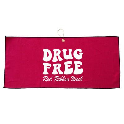 Drug Free Red Ribbon Week Awareness Say No To Drugs Wear Red Large Microfiber Waffle Golf Towel