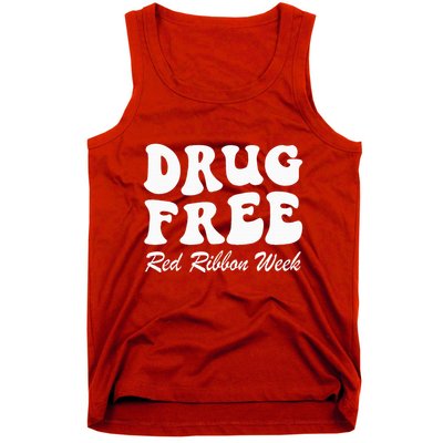 Drug Free Red Ribbon Week Awareness Say No To Drugs Wear Red Tank Top