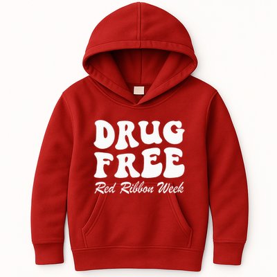 Drug Free Red Ribbon Week Awareness Say No To Drugs Wear Red Kids Hoodie