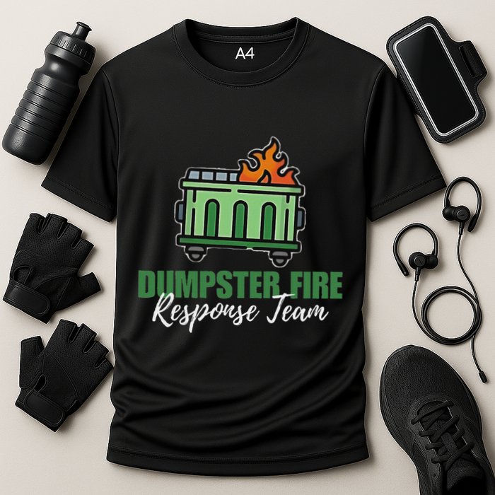 Dumpster Fire Response Team Funny Dumpster Fire Meme Cooling Performance Crew T-Shirt