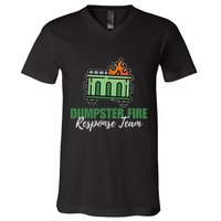 Dumpster Fire Response Team Funny Dumpster Fire Meme V-Neck T-Shirt