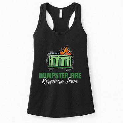 Dumpster Fire Response Team Funny Dumpster Fire Meme Womens Tank Top