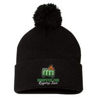 Dumpster Fire Response Team Funny Dumpster Fire Meme Pom Pom 12in Knit Beanie