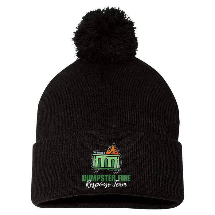 Dumpster Fire Response Team Funny Dumpster Fire Meme Pom Pom 12in Knit Beanie
